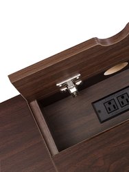 ACME Verster Built-in USB Port Writing Desk, Oak & Black Finish