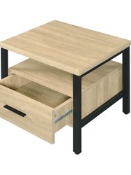 ACME Yawan Accent Table, Oak & Black Finish