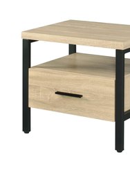 ACME Yawan Accent Table, Oak & Black Finish