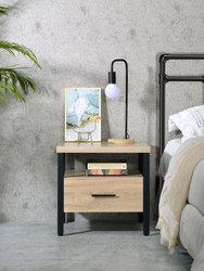 ACME Yawan Accent Table, Oak & Black Finish