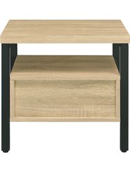 ACME Yawan Accent Table, Oak & Black Finish