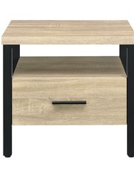 ACME Yawan Accent Table, Oak & Black Finish