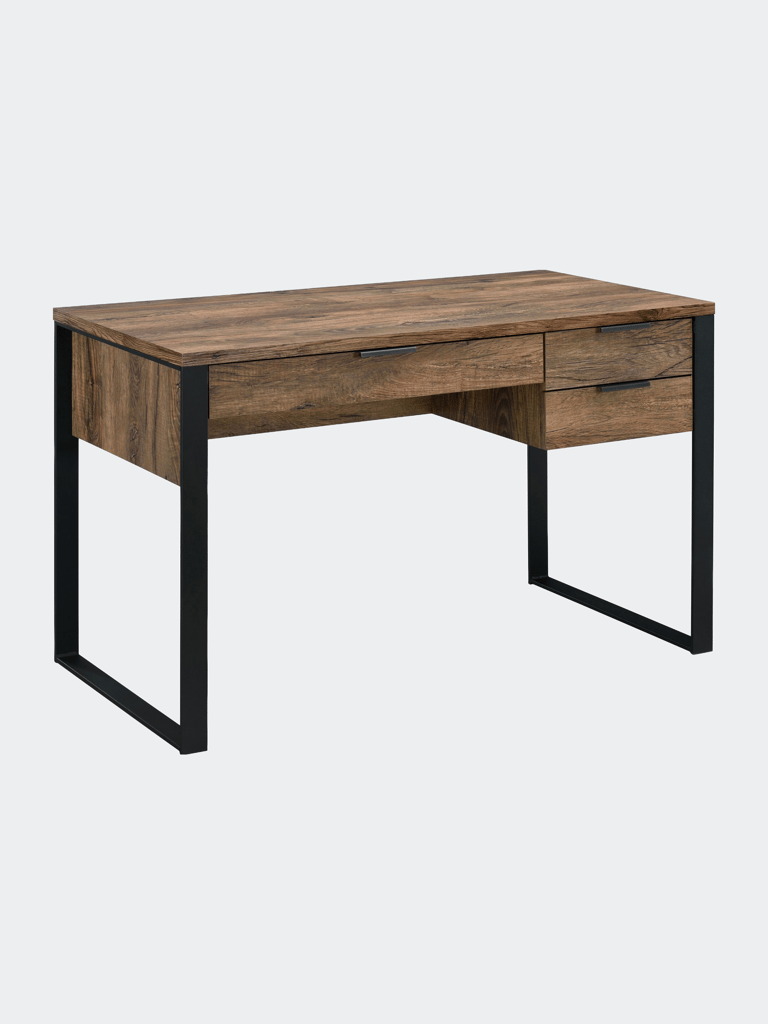 Aflo Writing Desk,  Weathered Oak & Black Finish