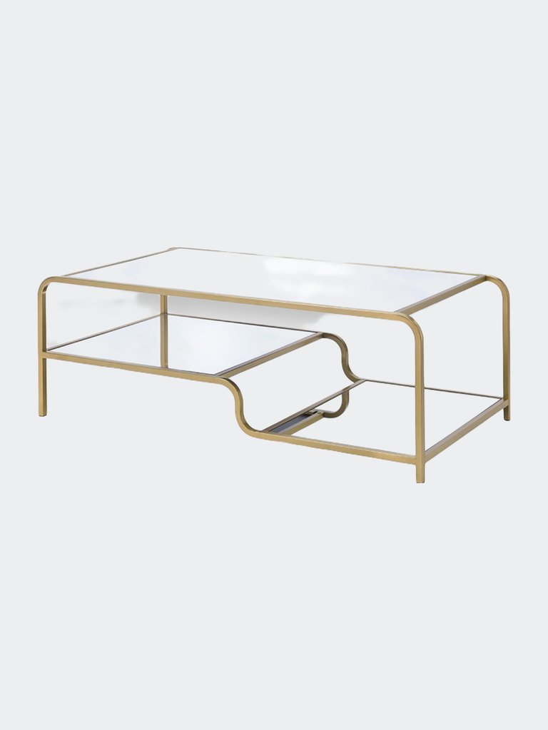 Astrid Coffee Table, Gold & Mirror - Gold & Mirror