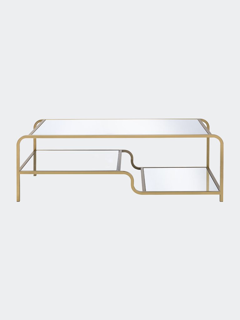 Astrid Coffee Table, Gold & Mirror