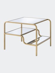 Astrid Coffee Table, Gold & Mirror