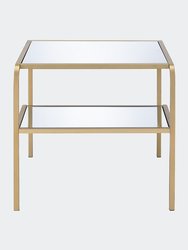 Astrid End Table, Gold & Mirror