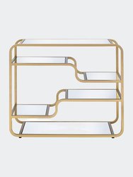 Astrid End Table, Gold & Mirror