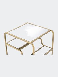 Astrid End Table, Gold & Mirror