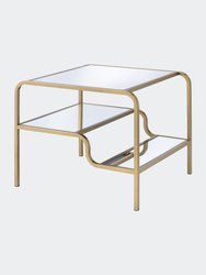 Astrid End Table, Gold & Mirror