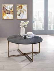 Bromia End Table, Black & Champagne