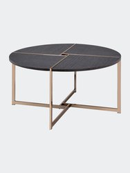 Bromia End Table, Black & Champagne