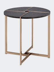 Bromia End Table, Black & Champagne