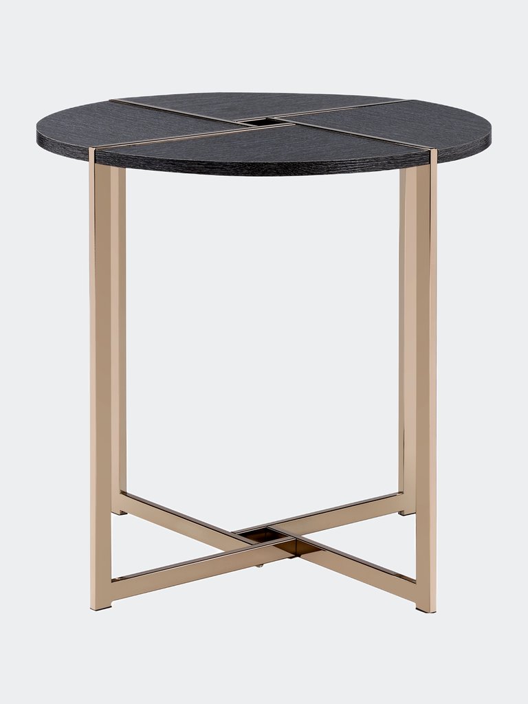 Bromia End Table, Black & Champagne - Black & Champagne