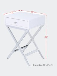 Coleen Accent Table - White & Chrome