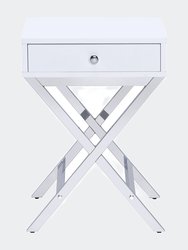 Coleen Accent Table - White & Chrome