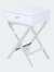 Coleen Accent Table - White & Chrome - White