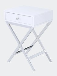 Coleen Accent Table - White & Chrome