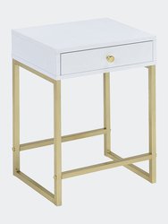 Coleen Side Table - Black & Brass