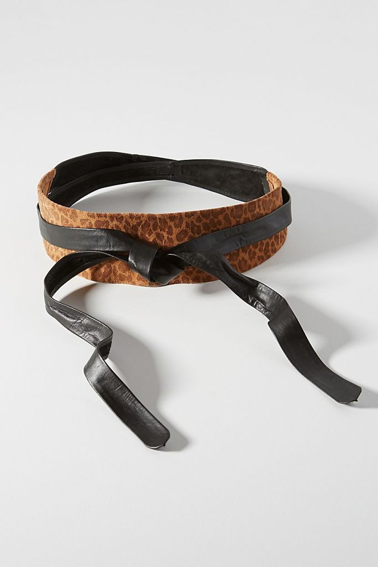 Classic Wrap Belt - Leopard/Black Ties - Leopard/Black Ties