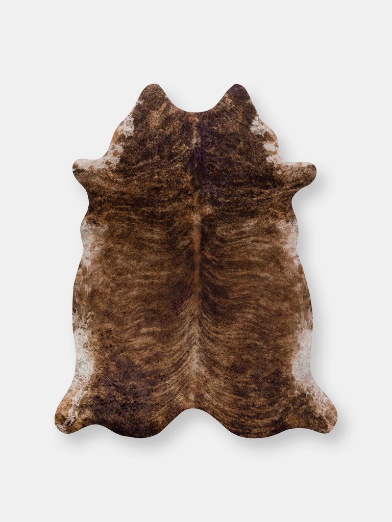 Addison Cheyenne Faux Hide Animal Print Non-skid Rug - Chestnut