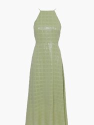 Calista Sequin Dress In Matcha Green