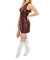 Collins Leather Dress In Bordeaux