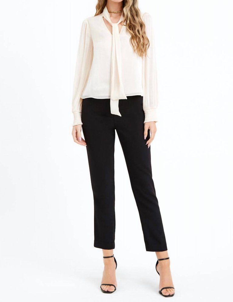 Jisenia Tie Neck Blouse - Ivory