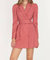 Kayla Pinstripe Belted Blazer Dress - Desert Rose