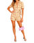 Kerry Tie Plaid Romper In Yellow - Yellow