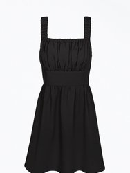 Kina Scrunchie Strap Crepe Mini Dress - Black
