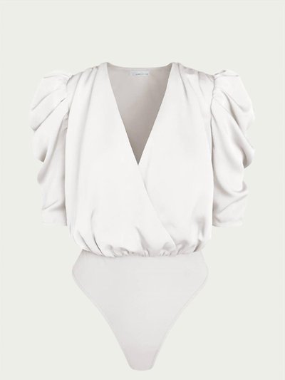 adelyn rae Lila Wrap-Effect Sateen Bodysuit product