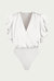 Lila Wrap-Effect Sateen Bodysuit - White