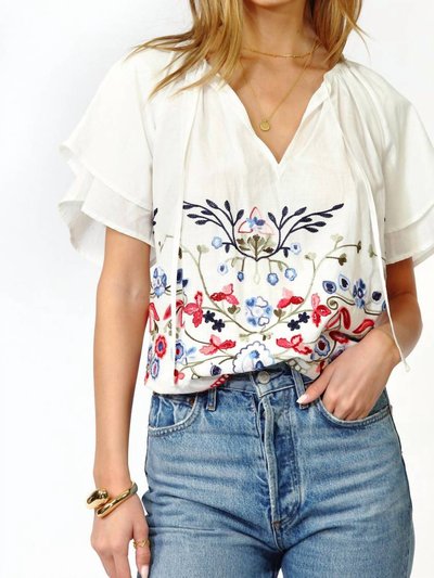 adelyn rae Rhoni Embroidered Blouse In White product
