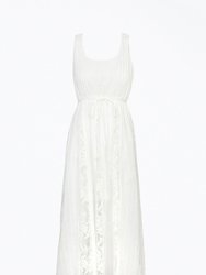 Vivian Lace Cotton-Voile Midi Dress - White