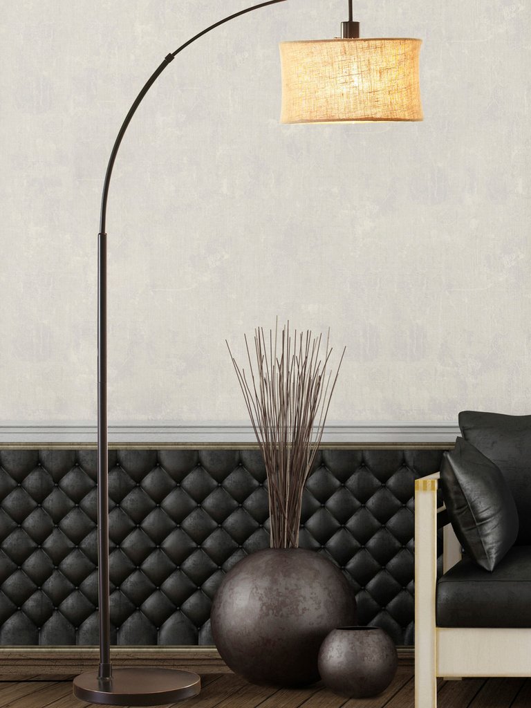 Simplee Adesso Burlap Arc Lamp