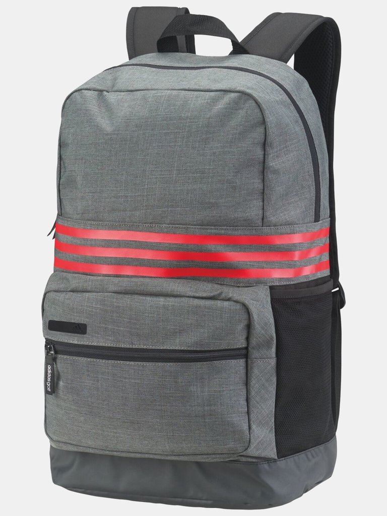 3 Stripes Medium Backpack (Dark Grey Heather/ Scarlet) - Dark Grey Heather/ Scarlet