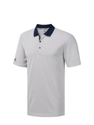 Adidas Mens 2-Color Stripe Polo (White/Navy) - White/Navy