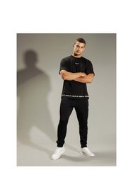 Adidas Mens Linear Repeat Logo T-Shirt (Black/White)