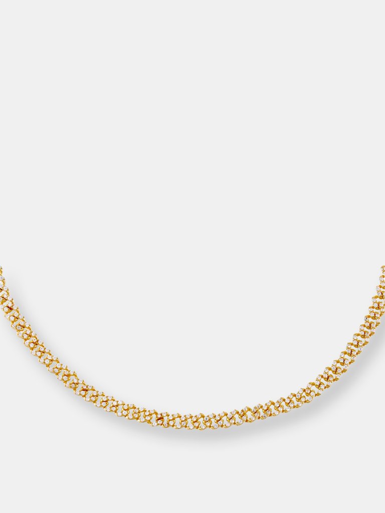 Baby Pavé Cuban Link Choker - Gold