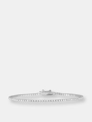 Classic Thin Tennis Bracelet - Silver