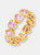 Colored Bezel Heart Eternity Band - Dusty Pink