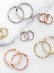 CZ Thin Round Hoop Earring