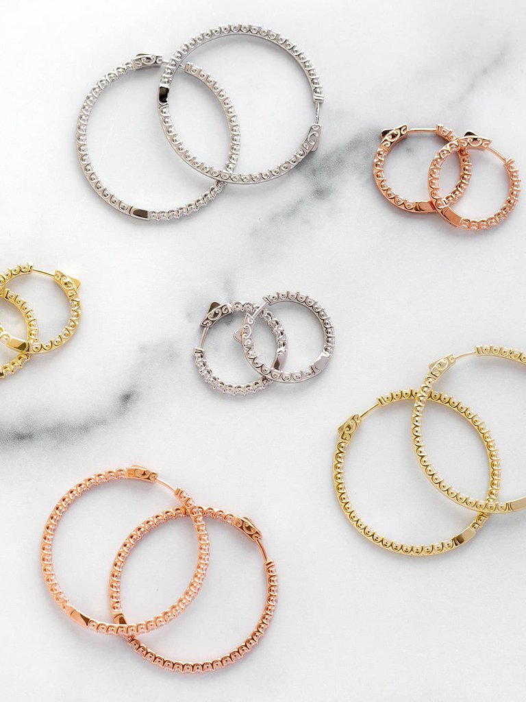 CZ Thin Round Hoop Earring