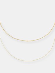 Dainty Chain Necklace Combo Set - Gold