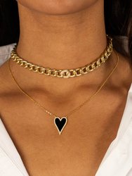 Elongated Pavé Heart Necklace