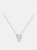 Elongated Pavé Heart Necklace - Silver