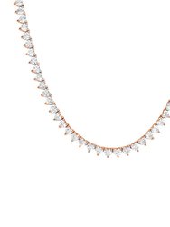 Heart Tennis Necklace - Rose Gold