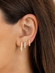 Mini Pavé Oval Huggie Earring