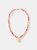 Neon Multi Color Bead Smiley Face Necklace